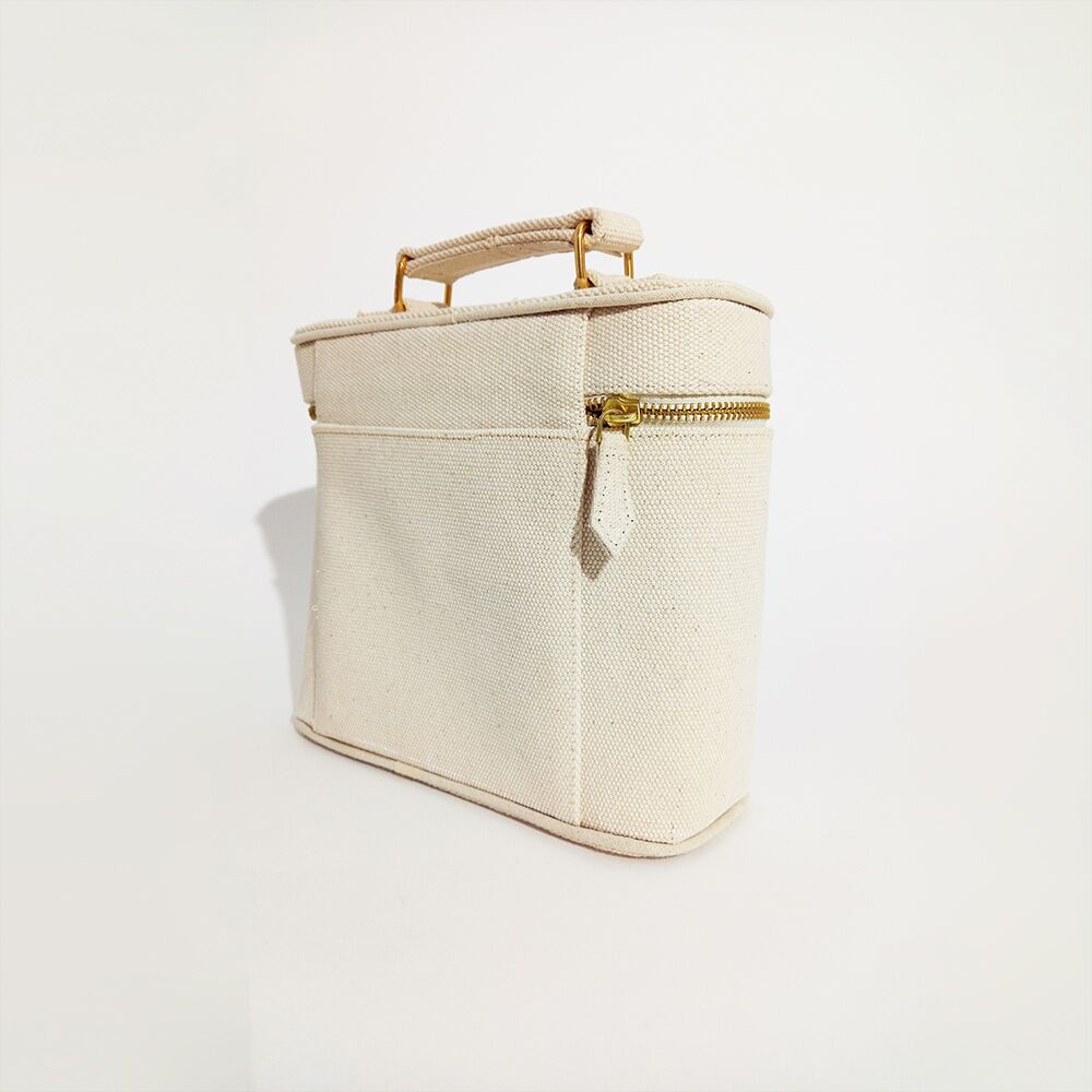 vanity case en toile naturelle épaisse avec fermeture éclair vanity case en toile naturelle épaisse avec fermeture éclair