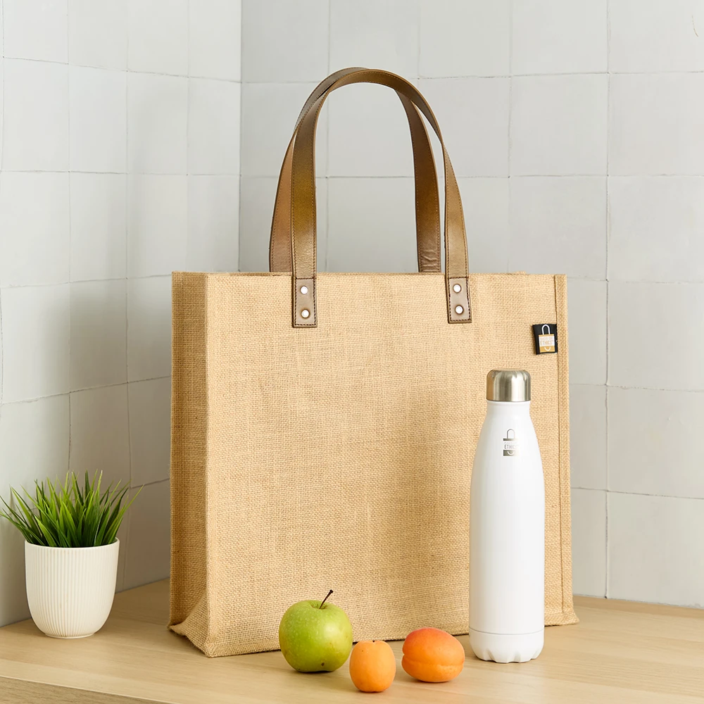 Jute Tote Bag with Bottle Pockets from Supreme Creations Jute Tote Bag with Bottle Pockets from Supreme Creations